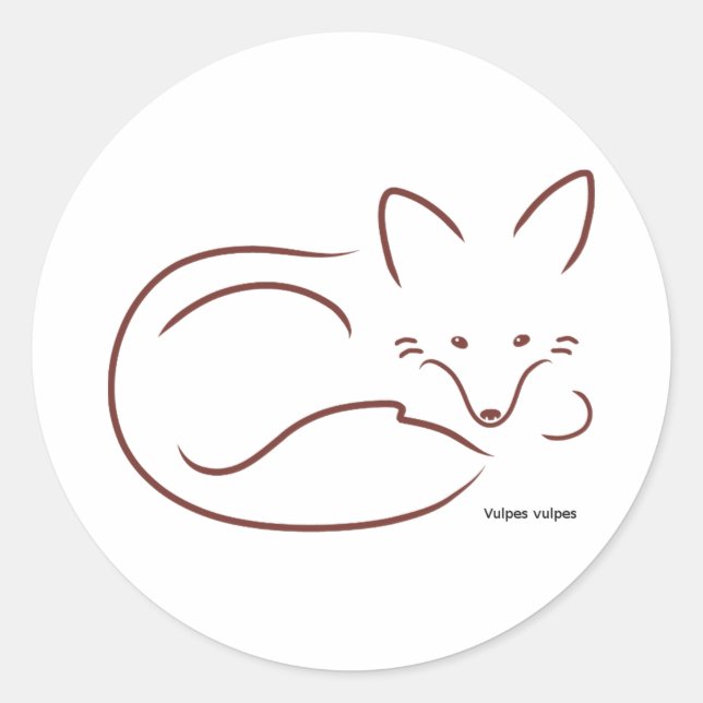 RedFox - Customised Classic Round Sticker (Front)