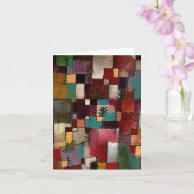 Redgreen and Violet-Yellow Rhythms, Paul Klee Art Card (Orchid)