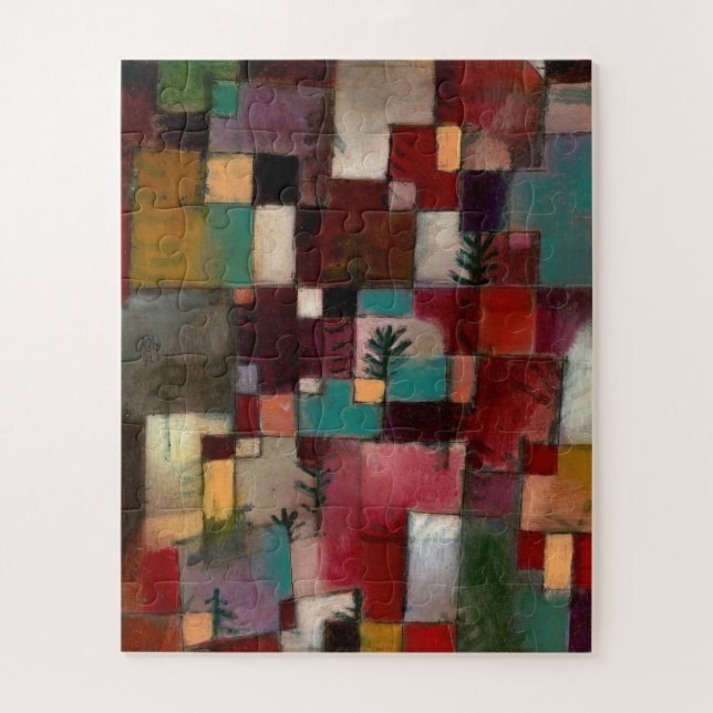 Redgreen and Violet-Yellow Rhythms, Paul Klee Art Jigsaw Puzzle (Vertical)