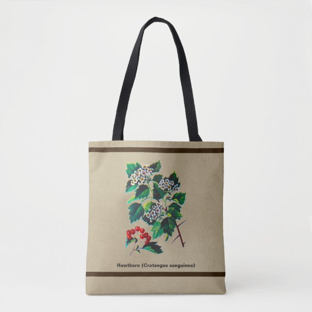 Redhaw Hawthorn On Old Paper Tote Bag (Front)