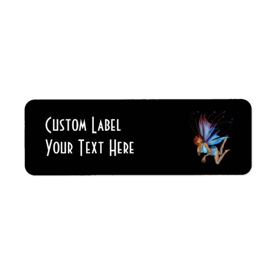 Redhead 3D Pixie - Purple & Blue Return Address Label