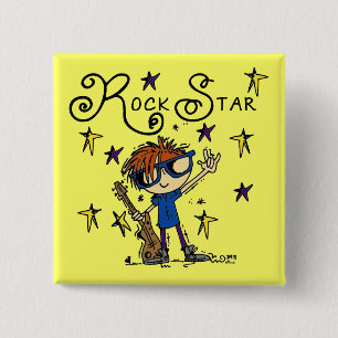 Redhead Boy Rock Star 15 Cm Square Badge