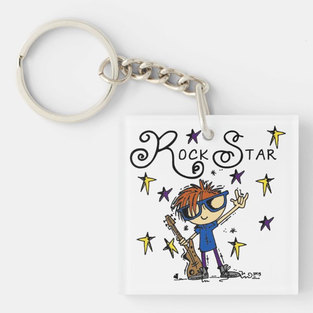 Redhead Boy Rock Star Key Ring (Front)