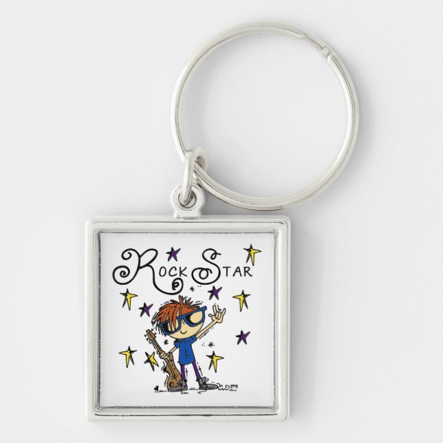 Redhead Boy Rock Star Key Ring (Front)