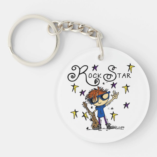 Redhead Boy Rock Star Key Ring (Front)