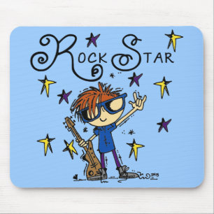 Redhead Boy Rock Star Mouse Pad