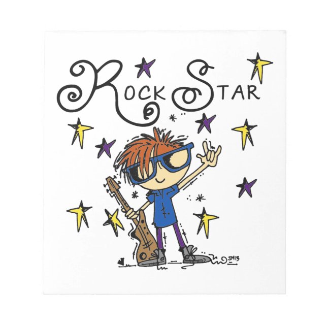 Redhead Boy Rock Star Notepad (Front)