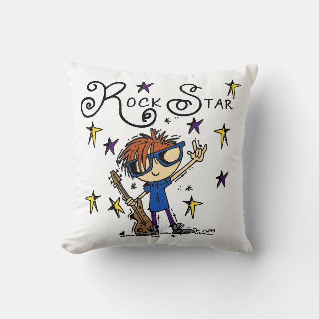Redhead Boy Rock Star Pillow (Front)