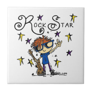 Redhead Boy Rock Star Tile