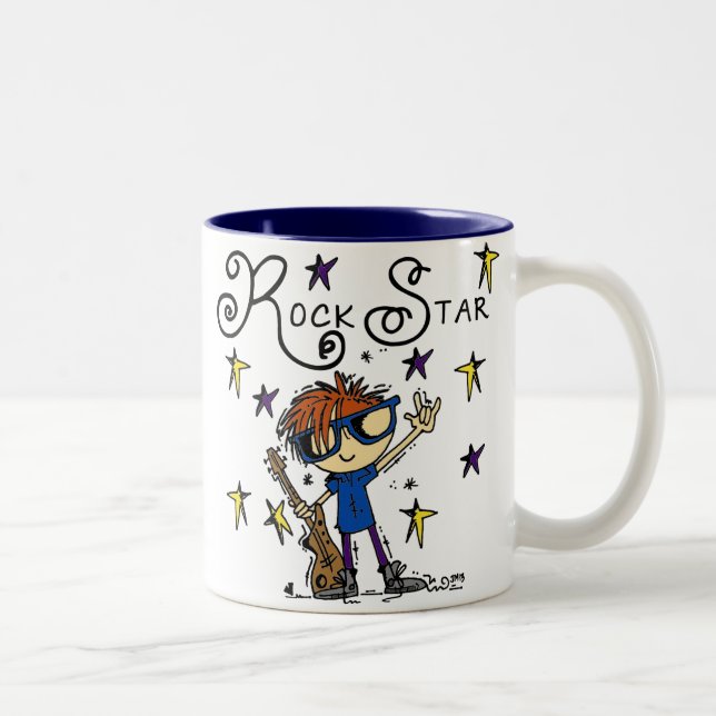 Redhead Boy Rock Star Two-Tone Coffee Mug (Right)