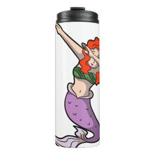 redhead dabbing mermaid thermal tumbler