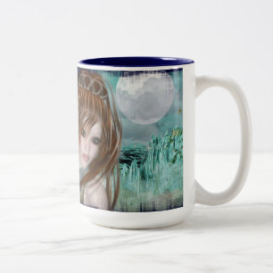 Redhead Elf & Blue Glass Night Designs Two-Tone Coffee Mug