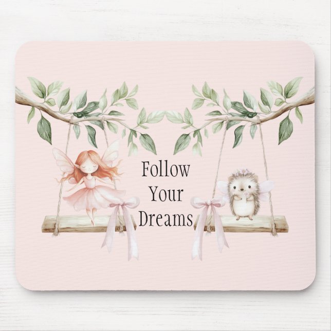 Redhead Fairy Hedgehog Swing Mouse Pad (Front)