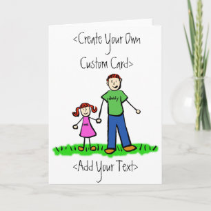 Redhead Father and Daughter Custom Greeting Card