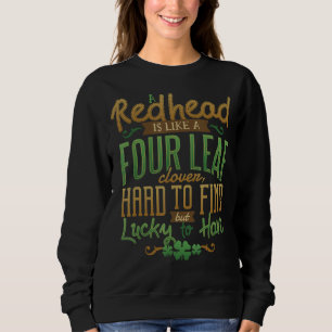 Redhead Four Leaf Clover Hard Find Lucky Irish St Sweatshirt
