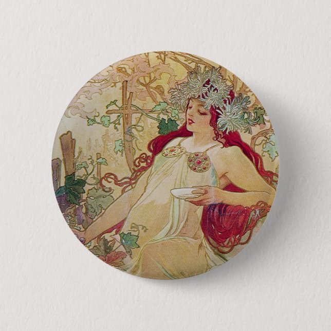 Redhead Goddess 6 Cm Round Badge (Front)