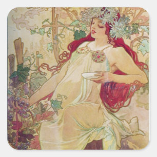 Redhead Goddess Square Sticker