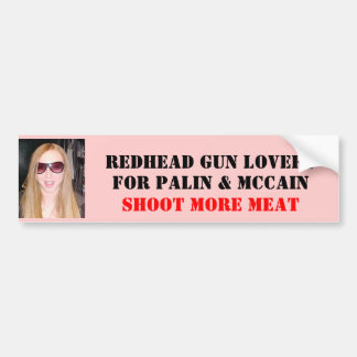 REDHEAD GUN LOVERS , FOR PALIN &... BUMPER STICKER