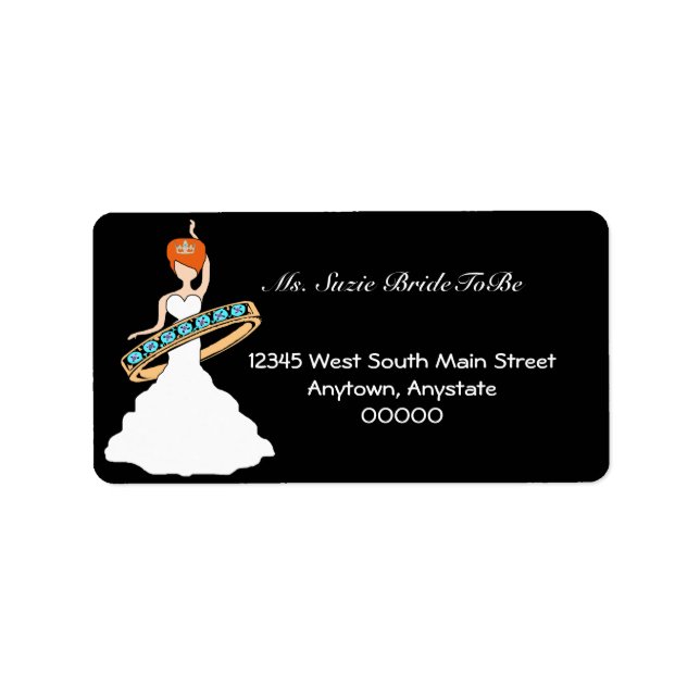 Redhead Hula Dancing Bride Address Labels (Front)