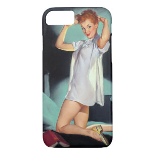 Redhead in Nighty Pin Up iPhone 8/7 Case
