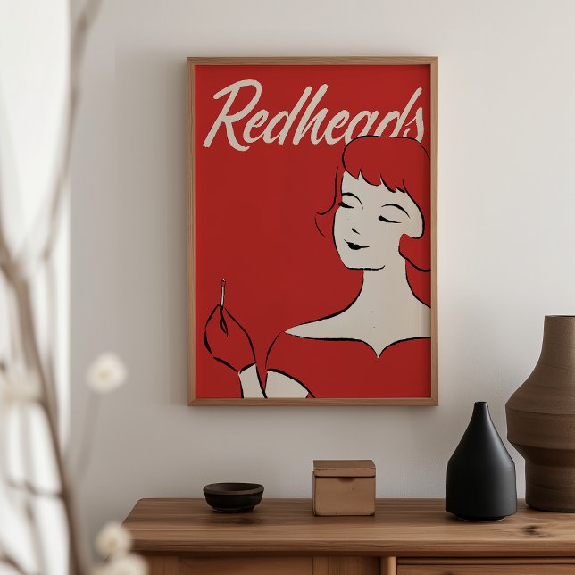 Redhead Matchbox Art Print – Retro Vintage Wall Dé (Creator Uploaded)