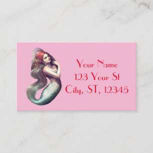 Redhead Mermaid Beauty Thunder_Cove  Business Card