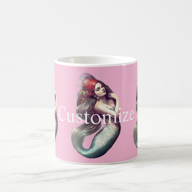 Redhead Mermaid Beauty Thunder_Cove Coffee Mug (Center)
