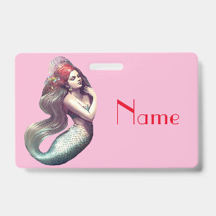 Redhead Mermaid Beauty Thunder_Cove ID Badge