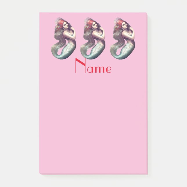 Redhead Mermaid Beauty Thunder_Cove Post-it Notes (Front)