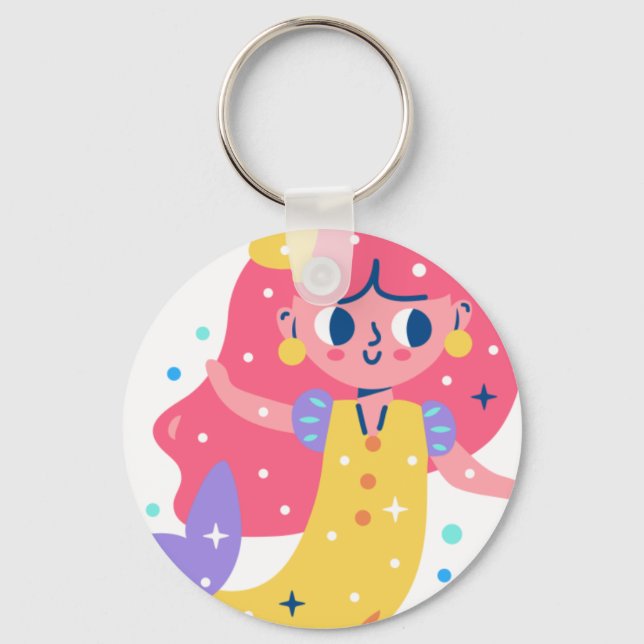 Redhead Mermaid Key Ring (Front)