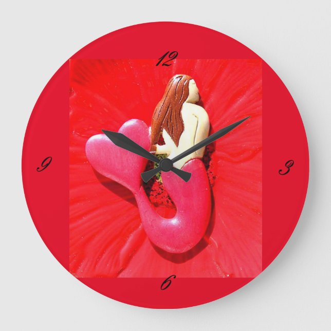 Redhead  mermaid large clock (Front)