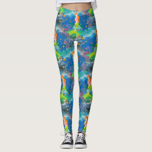 redhead mermaid leggings