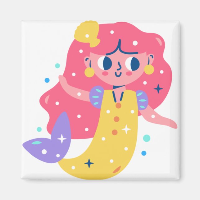 Redhead Mermaid Magnet (Front)