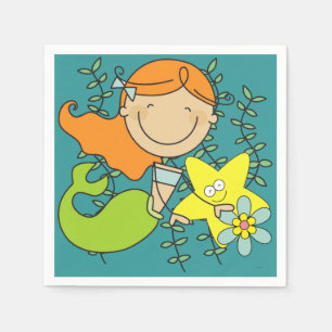Redhead Mermaid Napkin