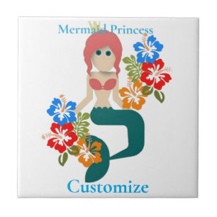 Redhead Mermaid Princess Thunder_Cove Ceramic Tile