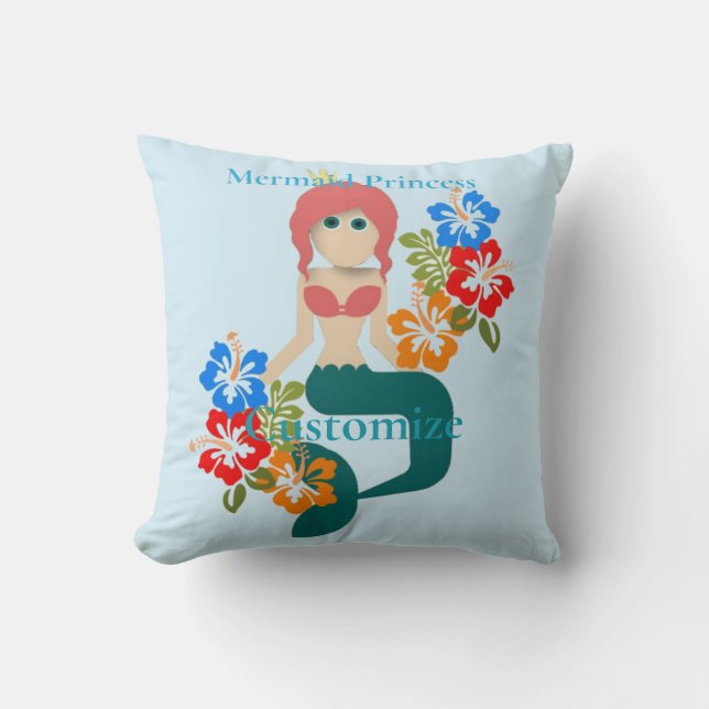 Redhead Mermaid Princess Thunder_Cove Cushion (Front)