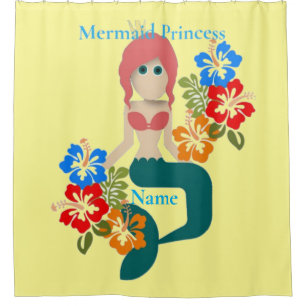 Redhead Mermaid Princess Thunder_Cove Shower Curtain