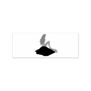 Redhead Mermaid Sitting Thunder_Cove Rubber Stamp