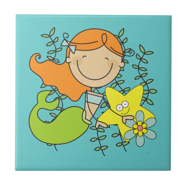 Redhead Mermaid Tile (Front)