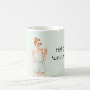 Redhead Mint Top Hello Sunshine Ice Cream Beach Coffee Mug