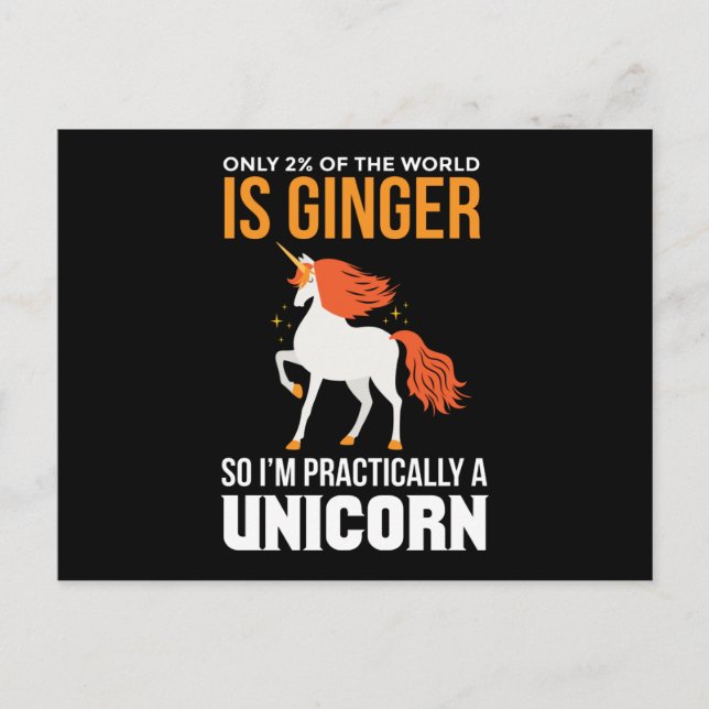 Redhead Only 2% Of Mc1r Unicorn Postcard (Front)