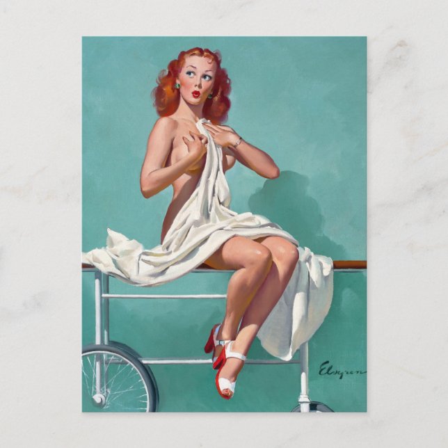 Redhead Patient Pin Up Postcard (Front)
