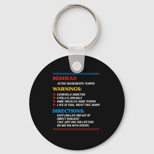 Redhead Red Hair Ginger Freckles Redheads Gift Key Ring (Front)