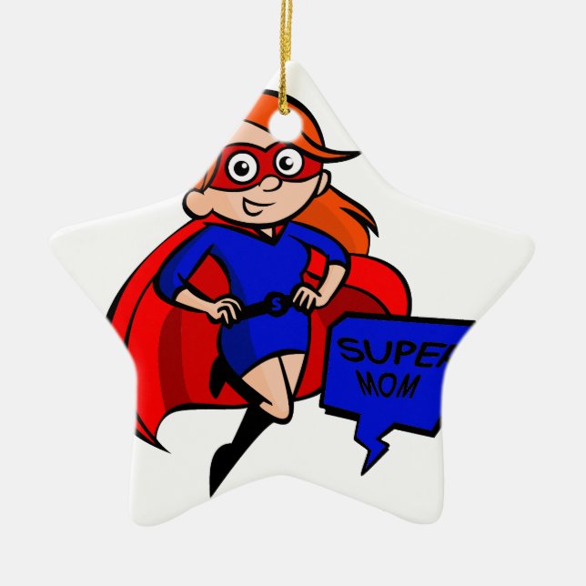 redhead super mum ceramic ornament (Front)