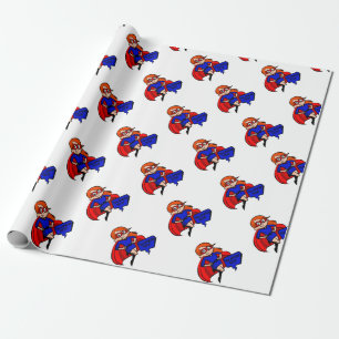 redhead super mum wrapping paper