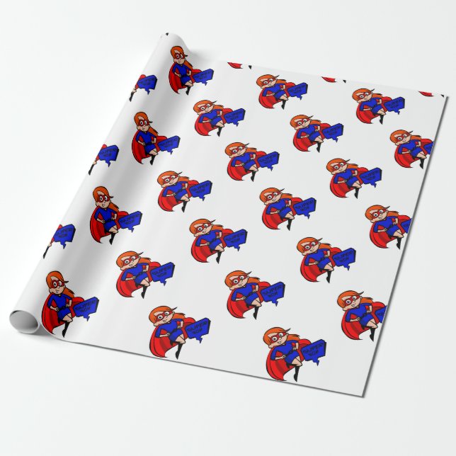 redhead super mum wrapping paper (Unrolled)