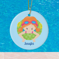 Redhead Swim Girl Cute Custom