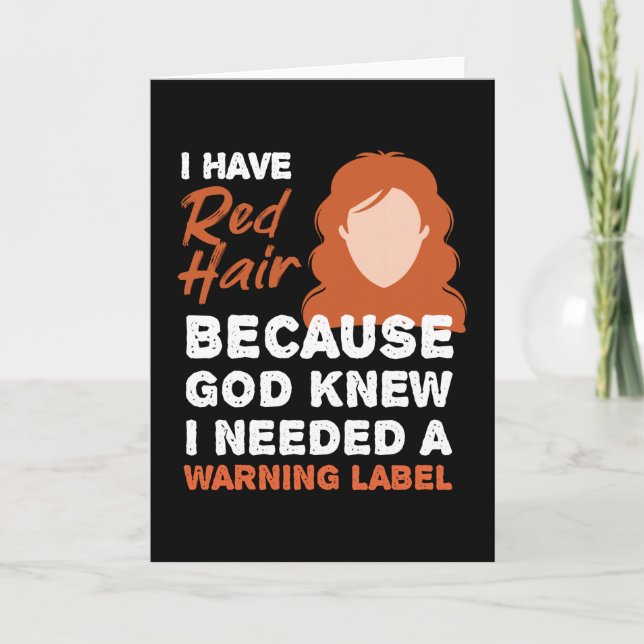 Redhead Warning Label Mc1r Red Hair Card (Front)