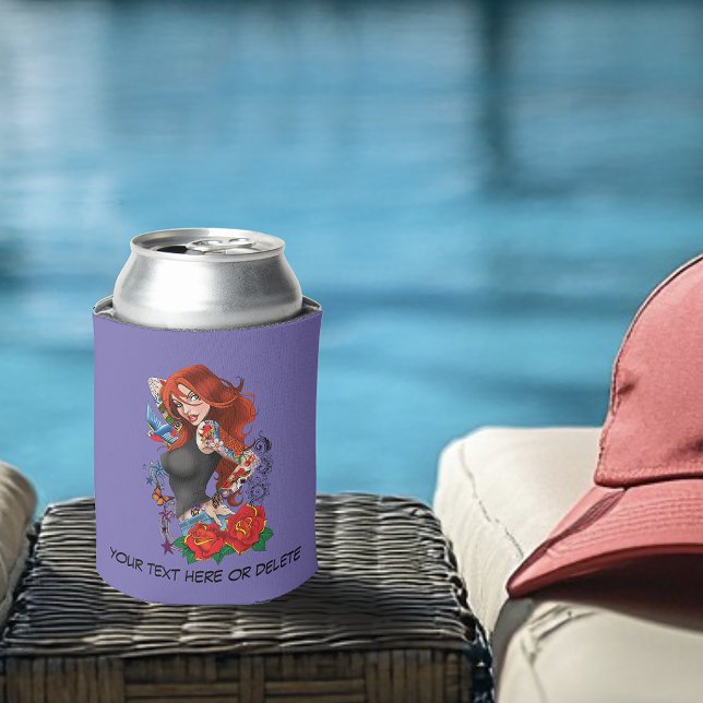 Redhead Woman Tattoos Can Cooler (Creator Uploaded)