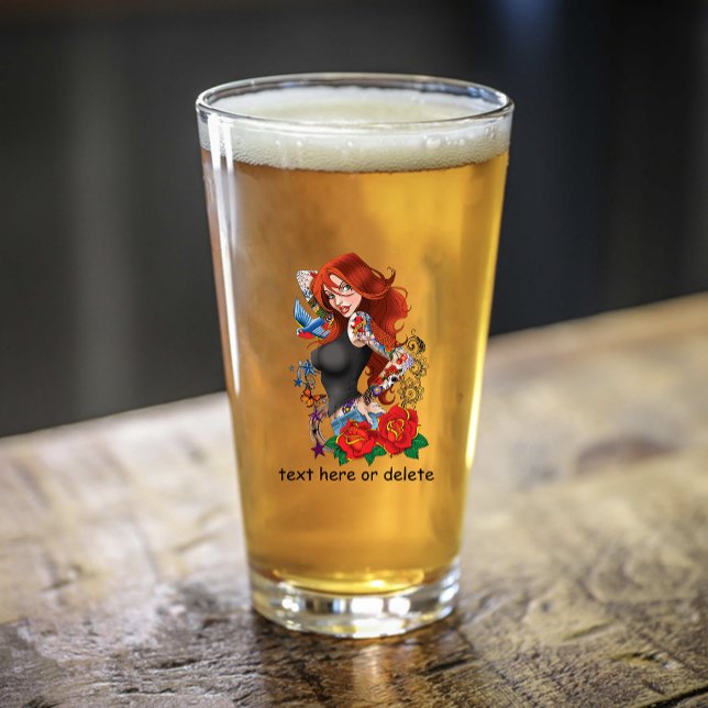 Redhead Woman Tattoos Glass (Creator Uploaded)